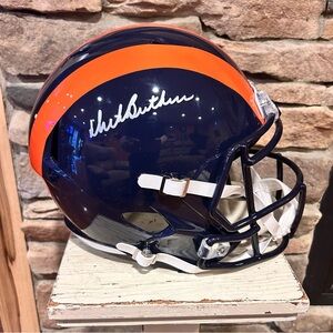 Autographed Football Helmet Dick Butkus with throwback Chicago Bears.